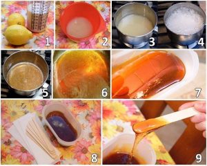 Этапы приготовления медовой смеси