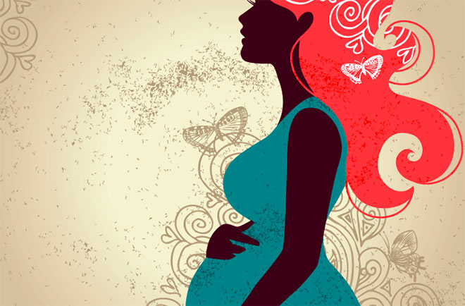 нарисованная беременная женщина