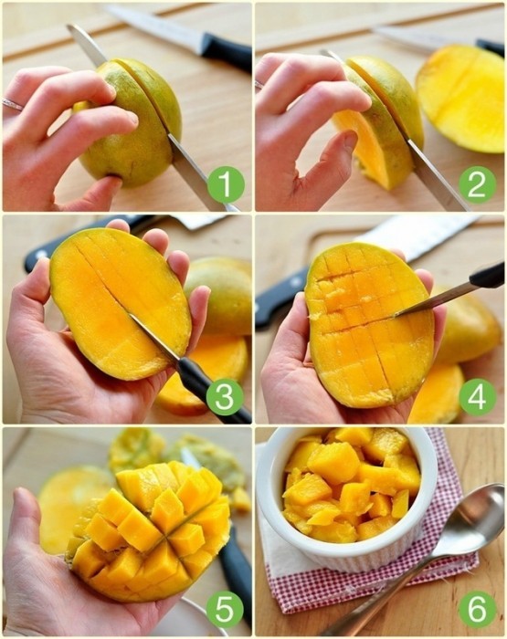 Вариант нарезки манго