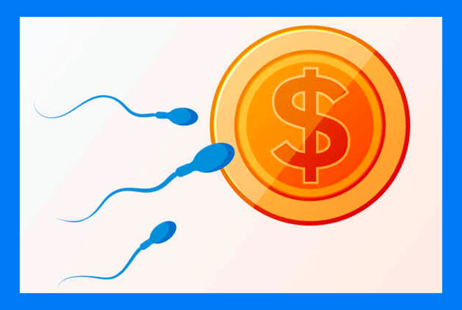 сперматозоиды двигаются к золотому доллару