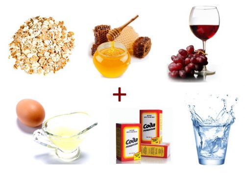 Ингредиенты для винной маски при жирной коже