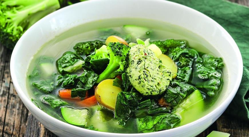 Овощной суп с зеленью